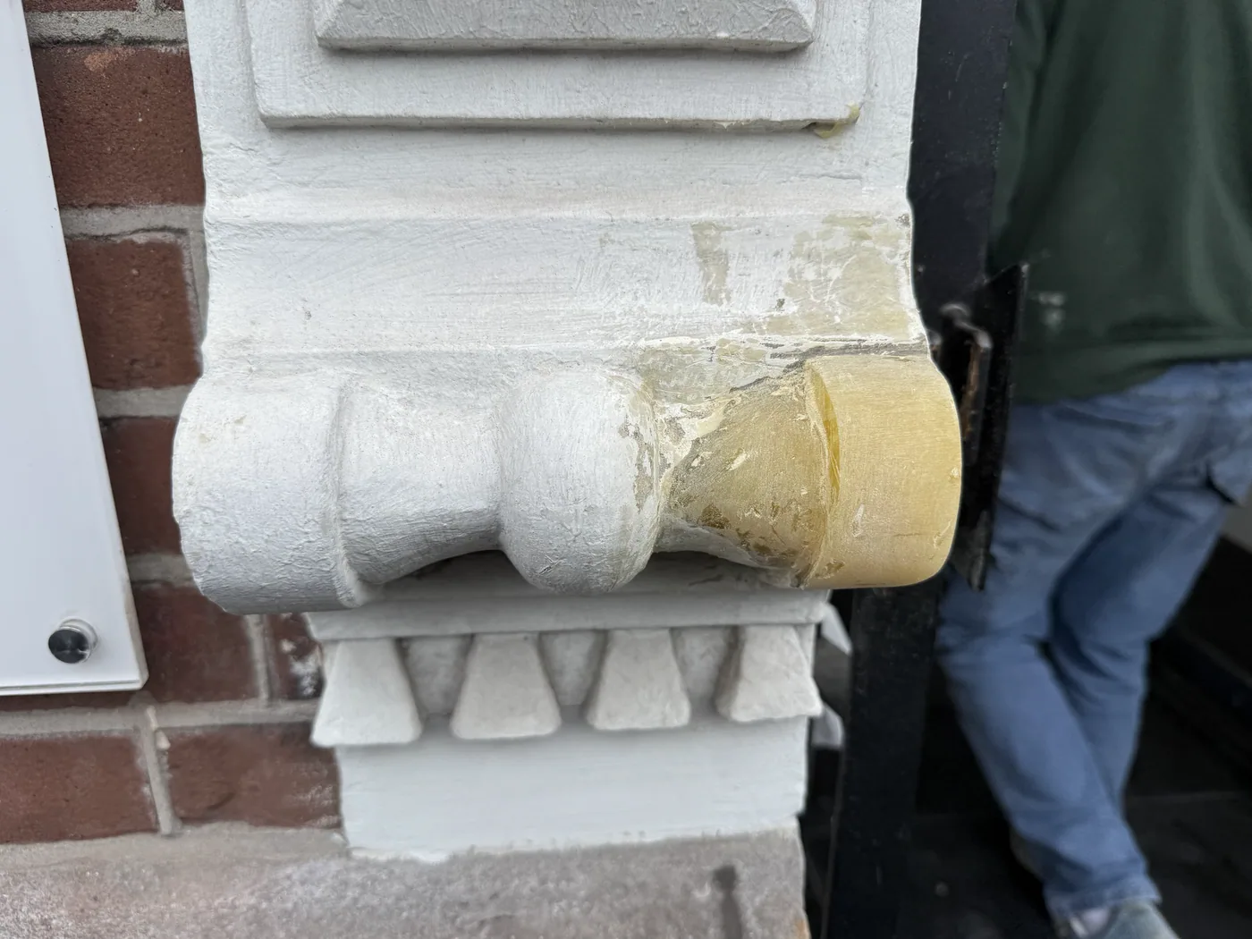 Geveldetail tijdens herstel